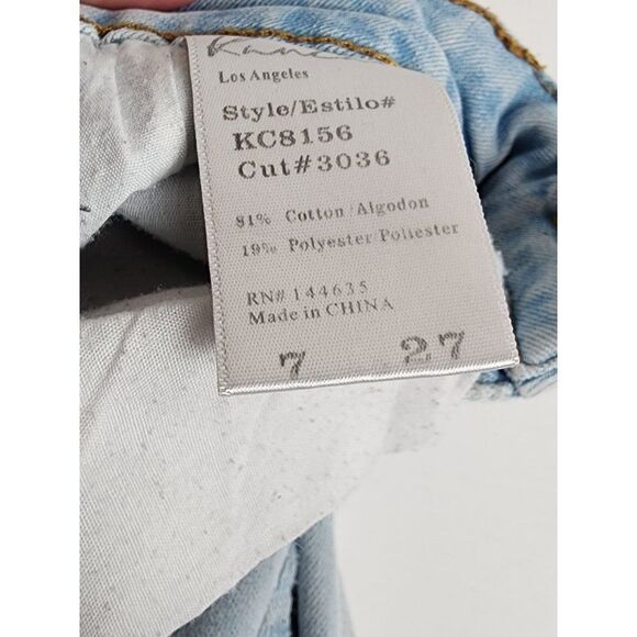 Kancan Distressed Rainbow Pocket, Skinny Size 7/27 Denim - Picture 7 of 9